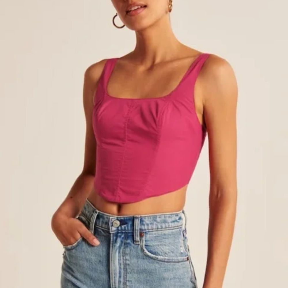 Abercrombie & Fitch Fuchsia Corset Tank Top small
